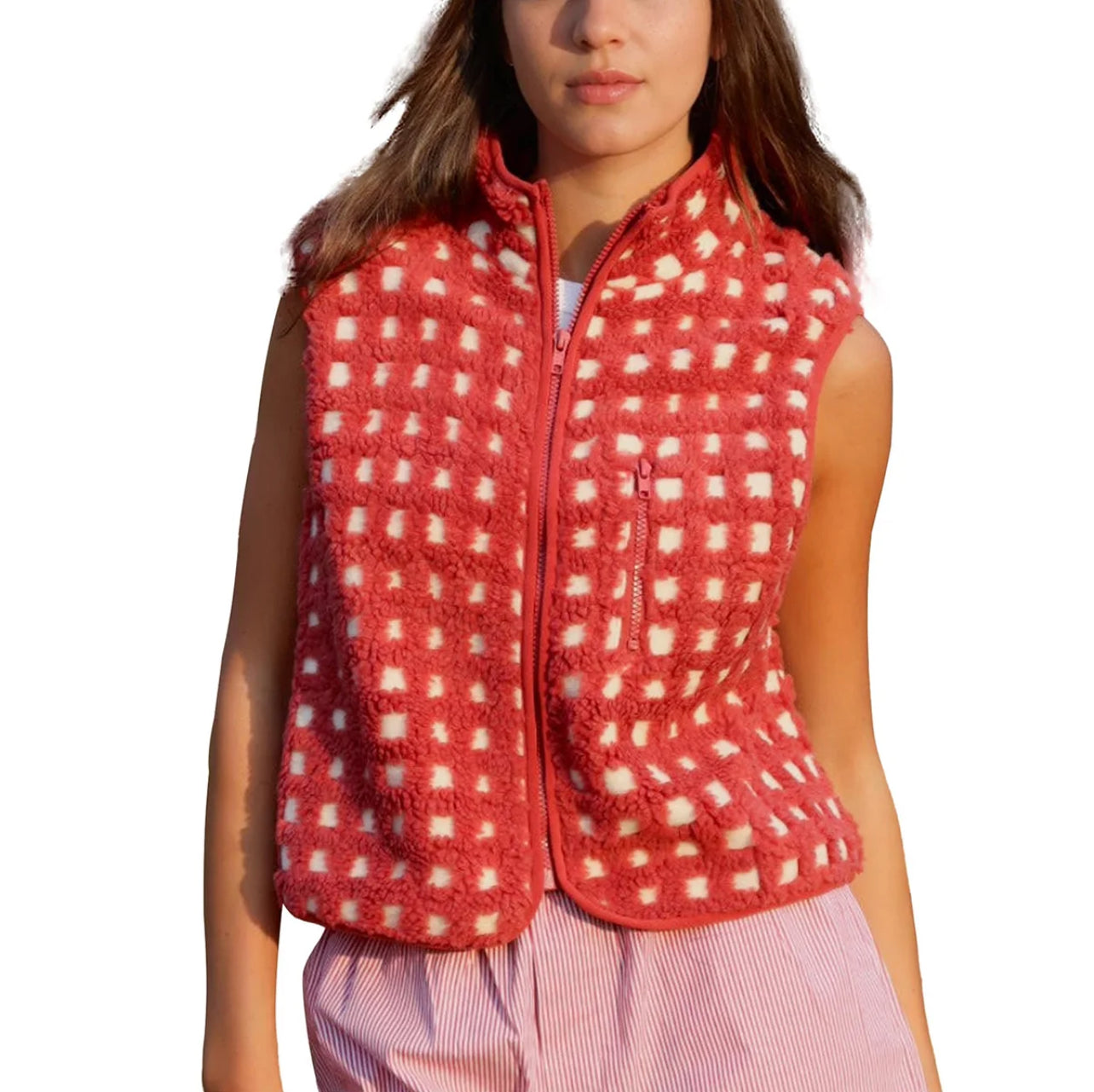 Ollee™ Checkered Sherpa Vest