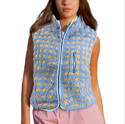 Ollee™ Checkered Sherpa Vest