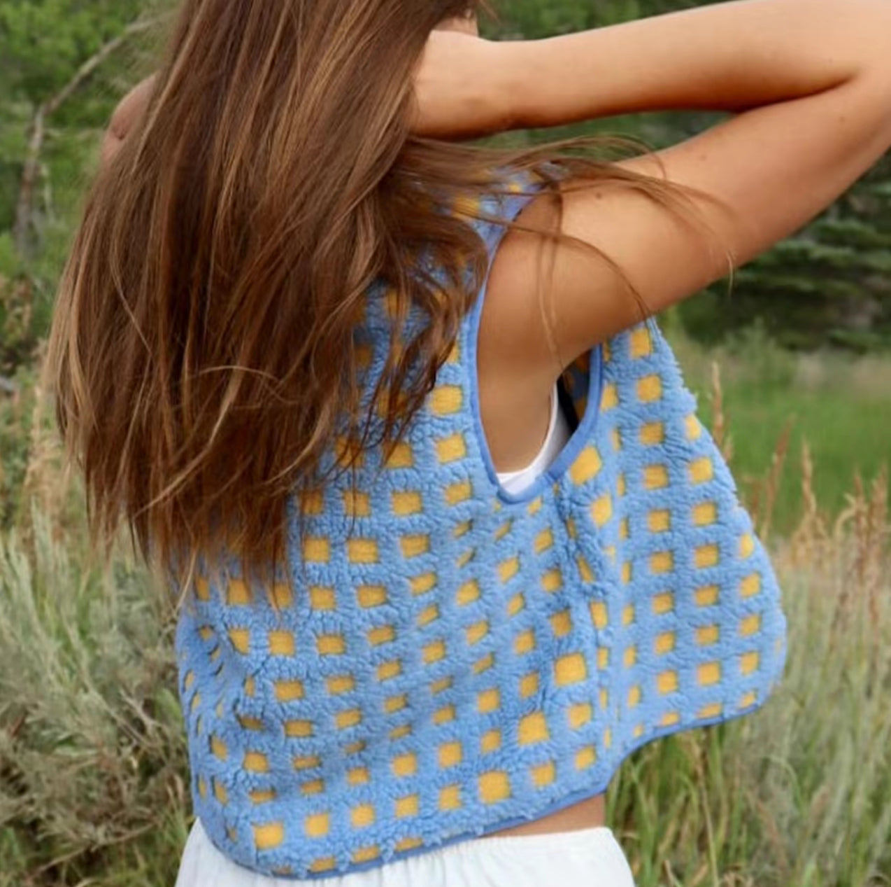 Ollee™ Checkered Sherpa Vest