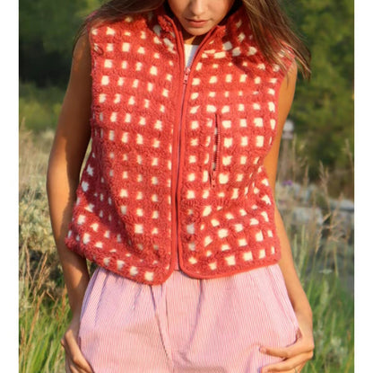 Ollee™ Checkered Sherpa Vest