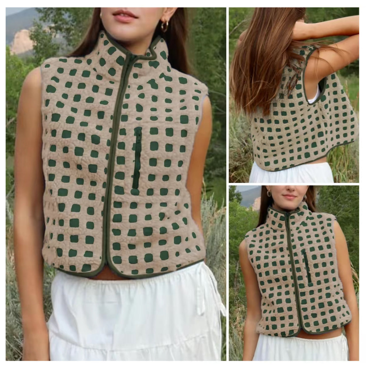 Ollee™ Checkered Sherpa Vest