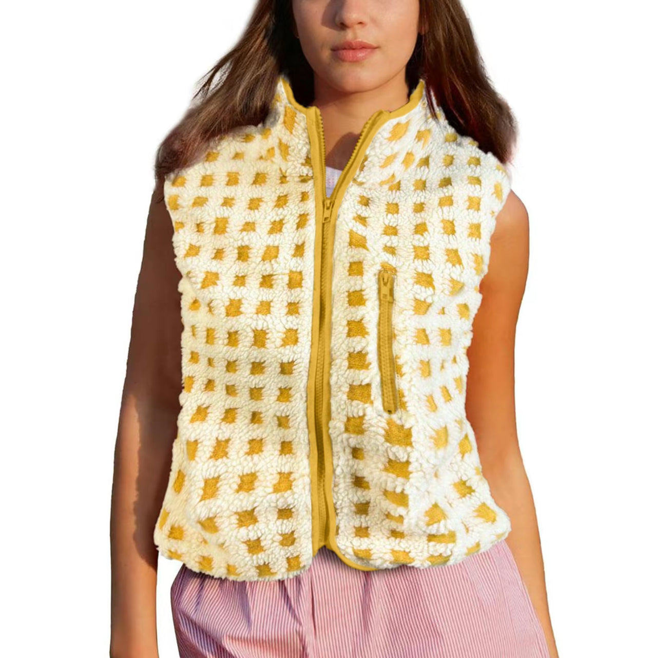 Ollee™ Checkered Sherpa Vest