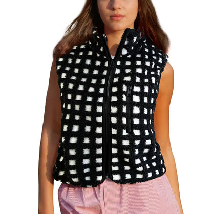 Ollee™ Checkered Sherpa Vest